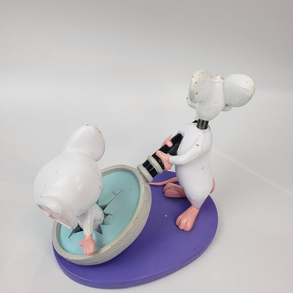 VTG Warner Bros 1998 Pinky & The Brain Double Nodder Resin Figurines Bobble Head - Picture 2 of 11